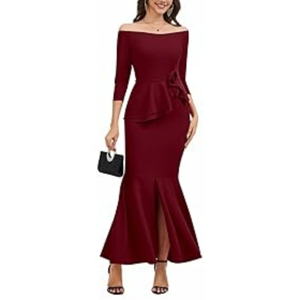 Women’s Sexy Bodycon Maxi Dresses Elegant Split Evening Party Long Dress